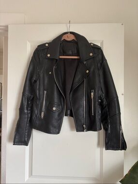 Blank NYC Black Faux Leather Moto Jacket